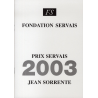 Prix Servais 2003 Jean Sorrente
